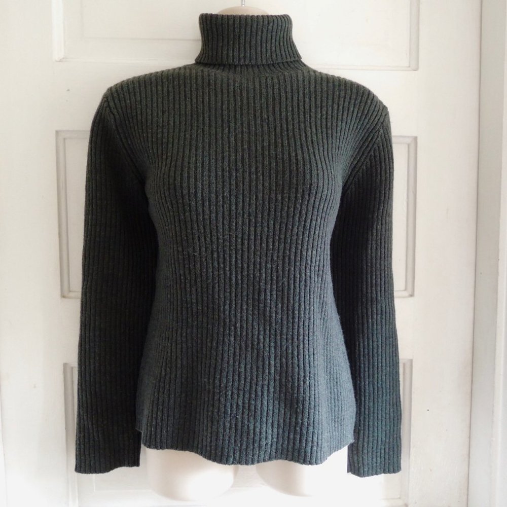 Willi Smith Green 100% Merino Wool Chunky Turtleneck Sweater L